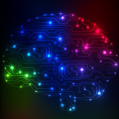 devre kartını bilgisayarın tarzı beyin vektör teknolojik altyapı. eps10 illüstrasyon soyut devre beyin ile