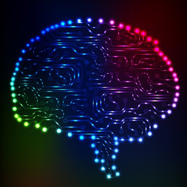 devre kartını bilgisayarın tarzı beyin vektör teknolojik altyapı. eps10 illüstrasyon soyut devre beyin ile