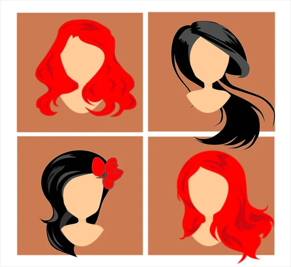 Wigs on mannequins — Stock Vector