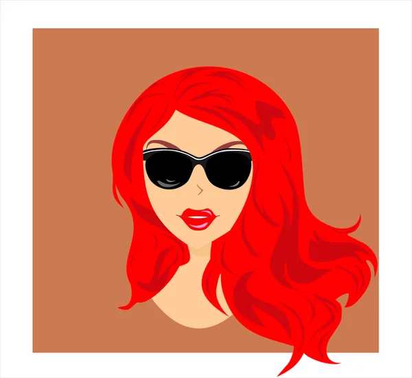 Chica en gafas de sol — Vector de stock