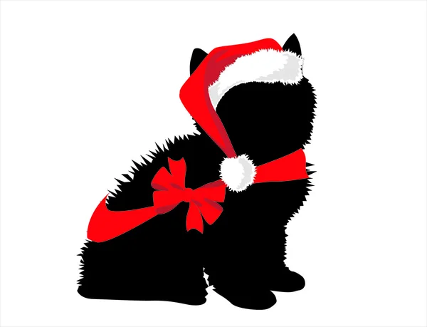 Jul svart katt Royaltyfria Stockvektorer