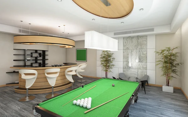 Part of Living Room with Billiard — Stock Photo, Image