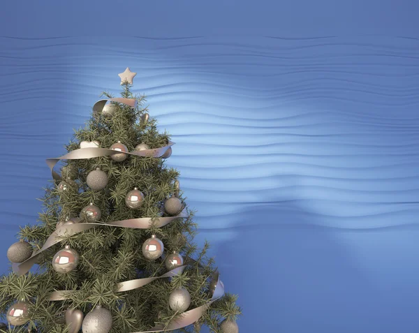 Albero di Natale su sfondo blu — Foto Stock