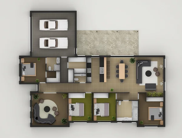 Floor Plan Of Residential House — Stock Photo, Image