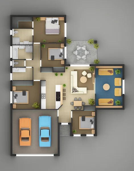 Plattegrond van Residencieel huis — Stockfoto