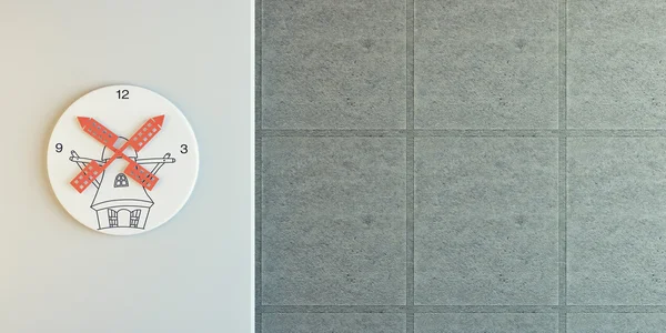 Годинник з бетонною стіною Стокове Фото