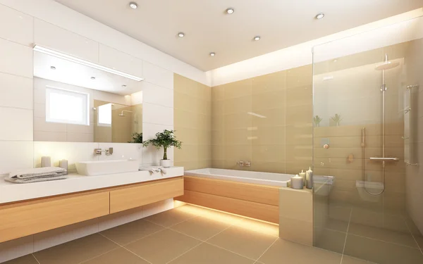 Світлою ванною кімнатою з Candels Ліцензійні Стокові Зображення