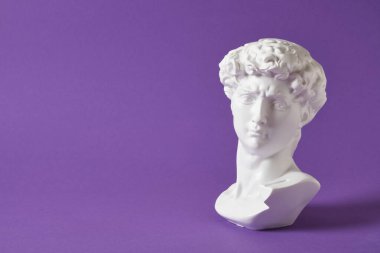 David 'in büstü Mor arkaplan fotokopi alanı, Çalışmanın kopyası Michelangelo