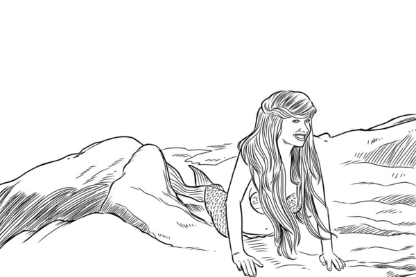 Ilustración Sirena — Foto de Stock
