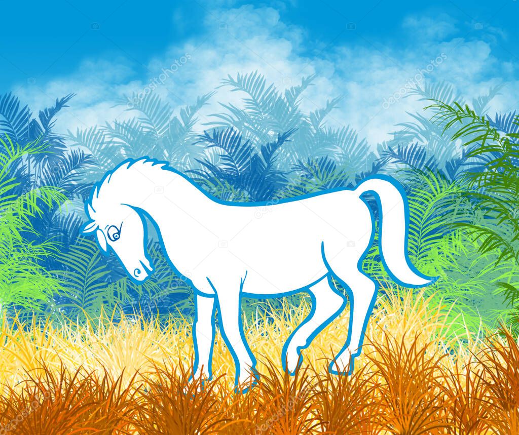 illustration of the horse 