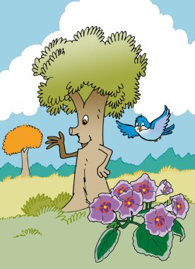 Ağaç, doğa, insanlar, doğa katliamı, ekin, yeşillik, çan, çan, çan, çan