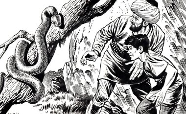 Genç ve yaşlı, klasik, el çizimi bir vektörün çizimi