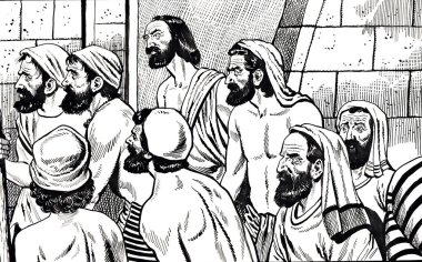 Büyük sakallı adam ve siyah elbiseli kız..