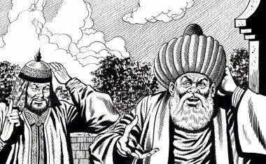 Geleneksel giysili yaşlı adam.