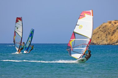 Windsurf at Prassonissi beach clipart