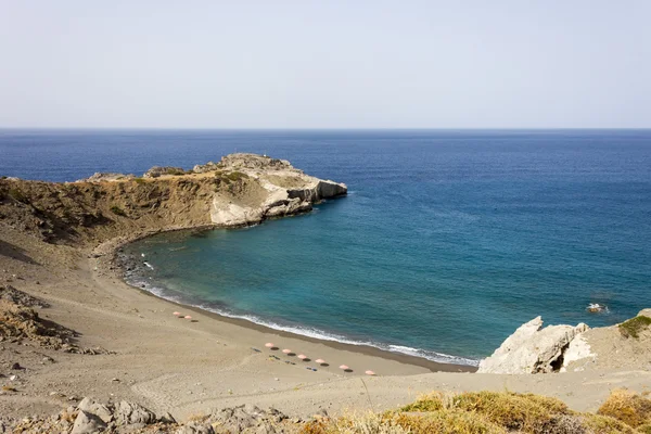 Przy pięknej plaży w agios pavlos, wyspie Krecie — Zdjęcie stockowe