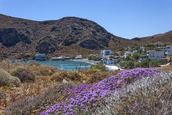 Piękna panorama na lendas, Kreta — Zdjęcie stockowe