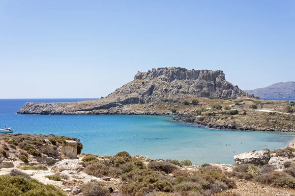 The blue sea at Haraki, Rhodes — Stock Photo, Image