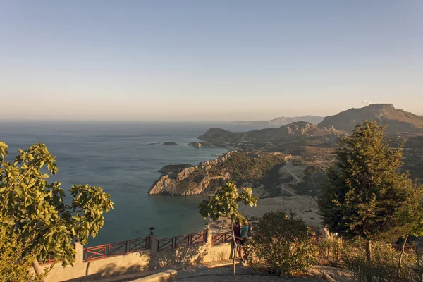 O belo panorama da praia de Tsambika — Fotografia de Stock