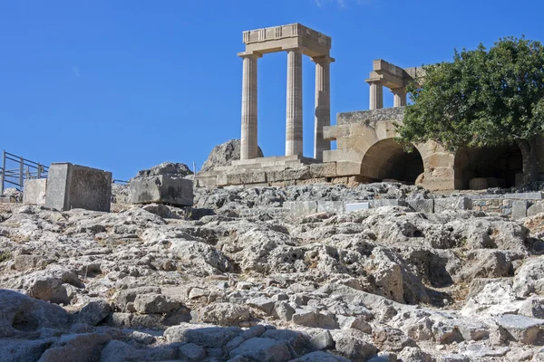 The acropolis of Lindos, Rhodes — Stock Photo, Image