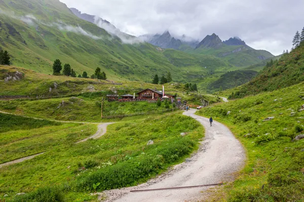 Naturlandskap Med Stigen Till Knuttenalm Fjällstuga Riva Tures Sydtyrolen — Stockfoto