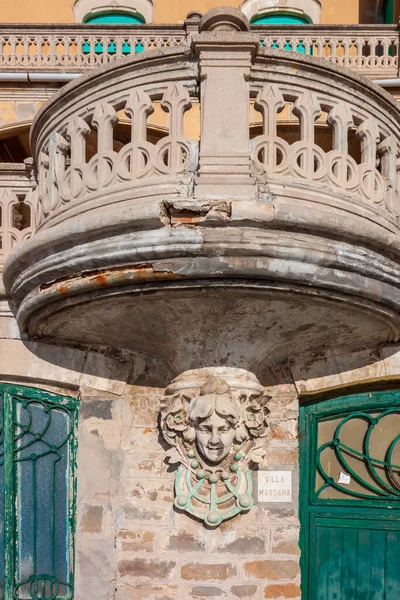 Detalles Del Art Nouveau Fachada Antiguo Palacio Liguria — Foto de Stock