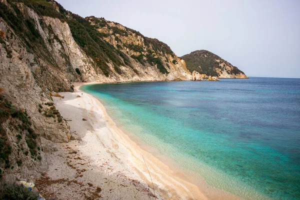 Beach Sansone Elba Island Italy People Tuscan Archipelago National Park — Stock Photo, Image