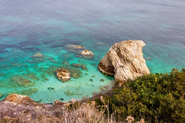 Beach Sansone Elba Island Italy People Tuscan Archipelago National Park — Stock Photo, Image