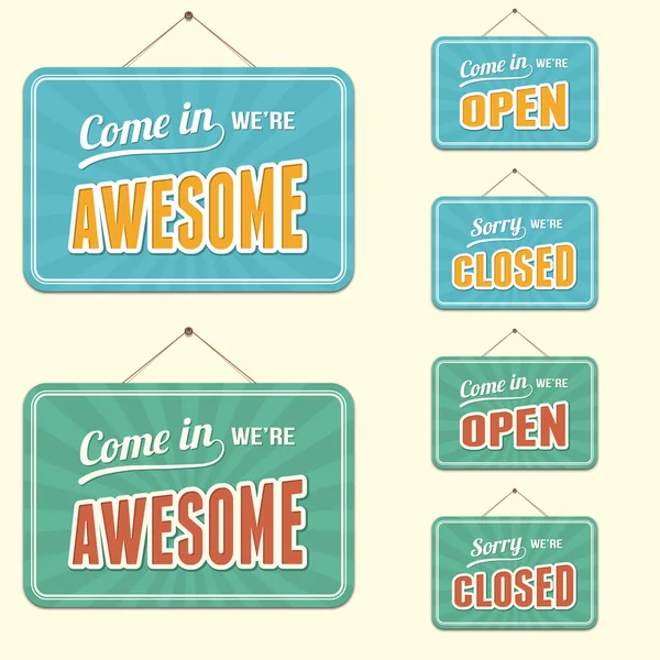 Shop Signs, Open Closed and Awesome