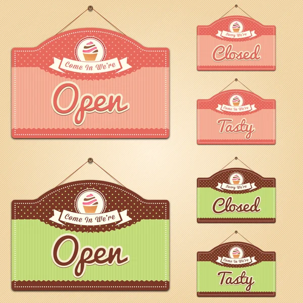 Cake Shop Signs — Stock Vector