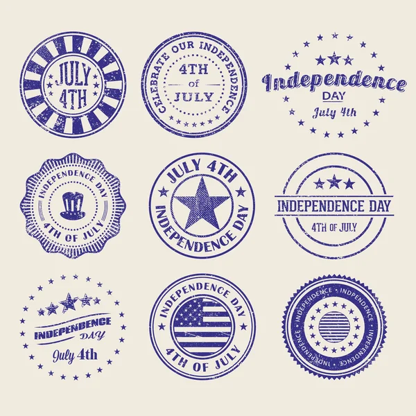 Почтовые марки и значки Дня независимости Лицензионные Стоковые Векторы
