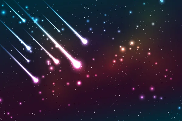 Scena spaziale con comete Vettoriali Stock Royalty Free