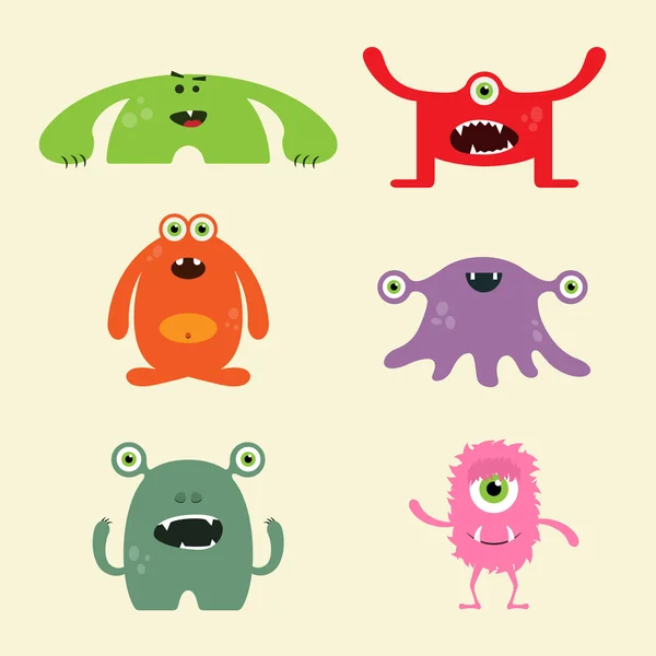 Conjunto de monstro bonito Ilustrações De Stock Royalty-Free