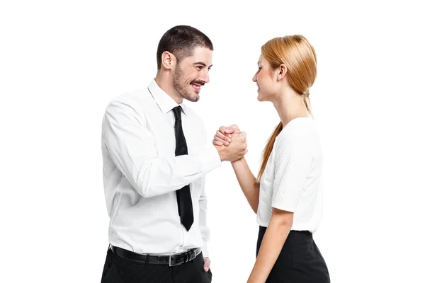 Happy Casual Business Couple with a Positive Expression — Stock Photo, Image