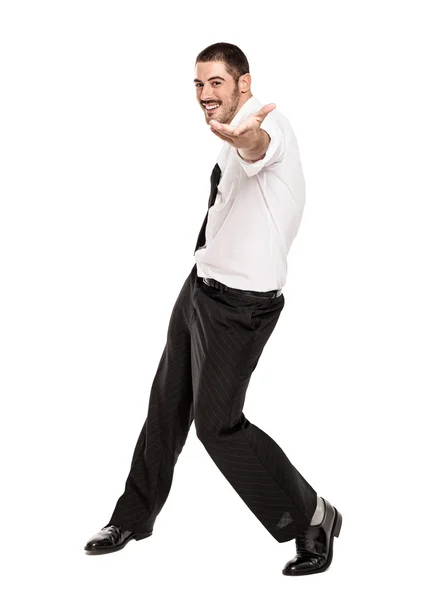 Feliz hombre de negocios casual bailando — Foto de Stock