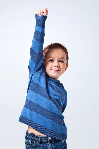 Victorious Little Boy — Stock Photo, Image