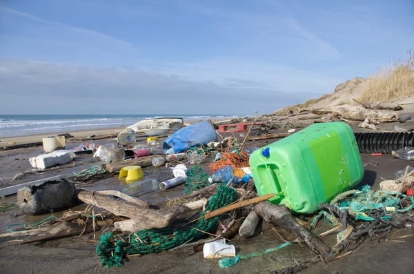 Strand verontreiniging — Stockfoto