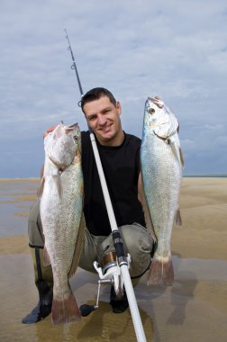 Balıkçılık sahne. sörf balıkçılık