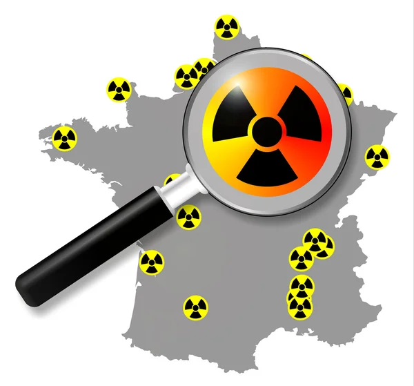 Franse nucleaire energie, kaart — Stockfoto