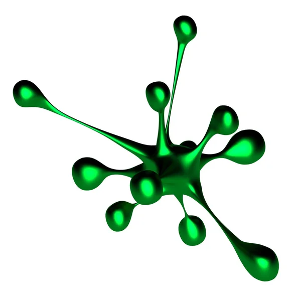 Molécule verte isolée sur fond blanc Images De Stock Libres De Droits