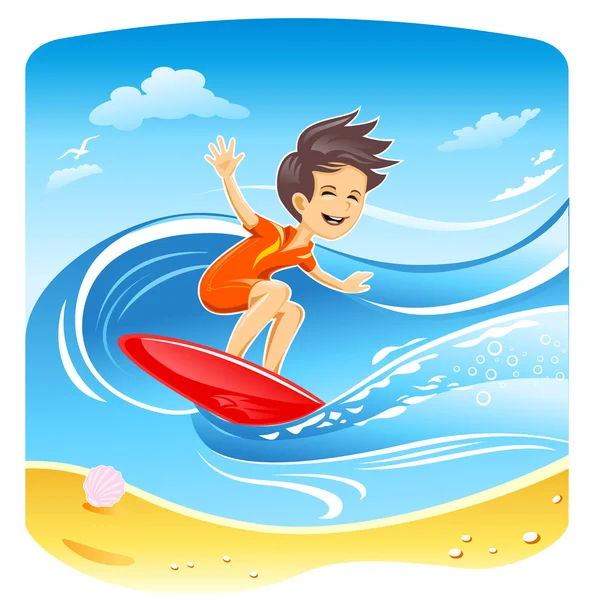 Surfer ragazzo vettoriale Illustrazioni Stock Royalty Free