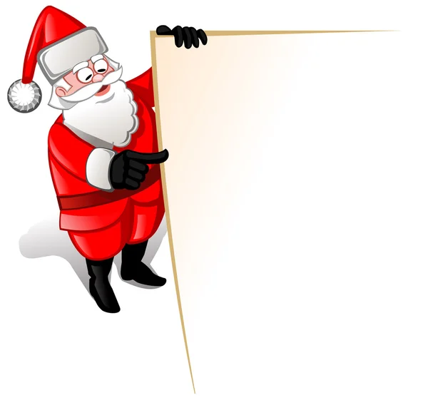 Santa apuntando a la lista en blanco — Vector de stock