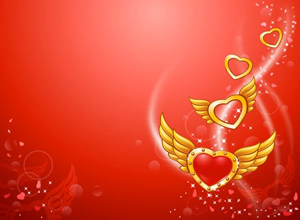 Volare cuori d'amore alati Vettoriali Stock Royalty Free