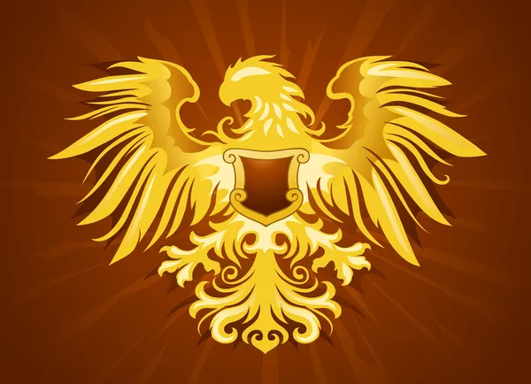 Golden Eagle Silhouette — Stock Vector
