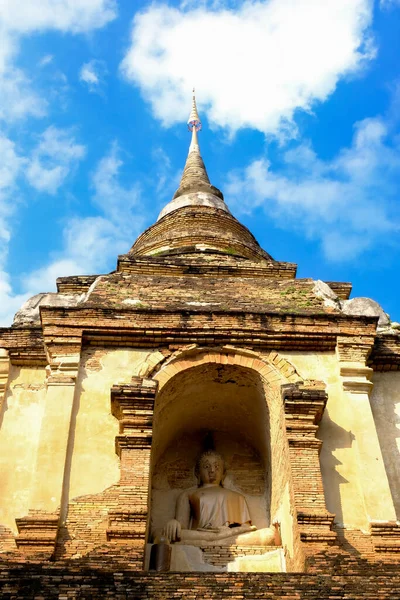 Wat Chet Yot Hét Pagoda Templom Egy Turisztikai Attrakció Chiang — Stock Fotó