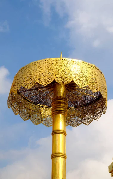 tiered umbrella Gold ,art thai , Wat Phra That Doi Suthep in Chiangmai.