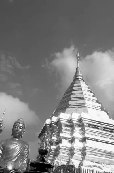 M0Nochromewat Phra Doi Suthep Chiangmai Povo Tailandês Local Gosta Visitar — Fotografia de Stock