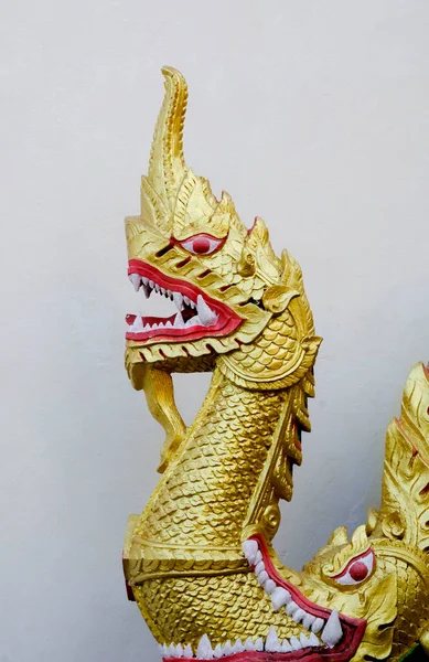 Král Naga Thajský Drak Nebo Had Král Socha Thajském Chrámu — Stock fotografie