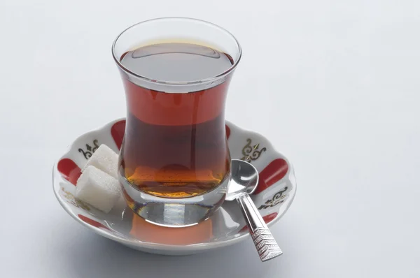 Turkish tea and glass — Stock Photo, Image