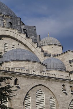 Mavi gökyüzü ile Camii